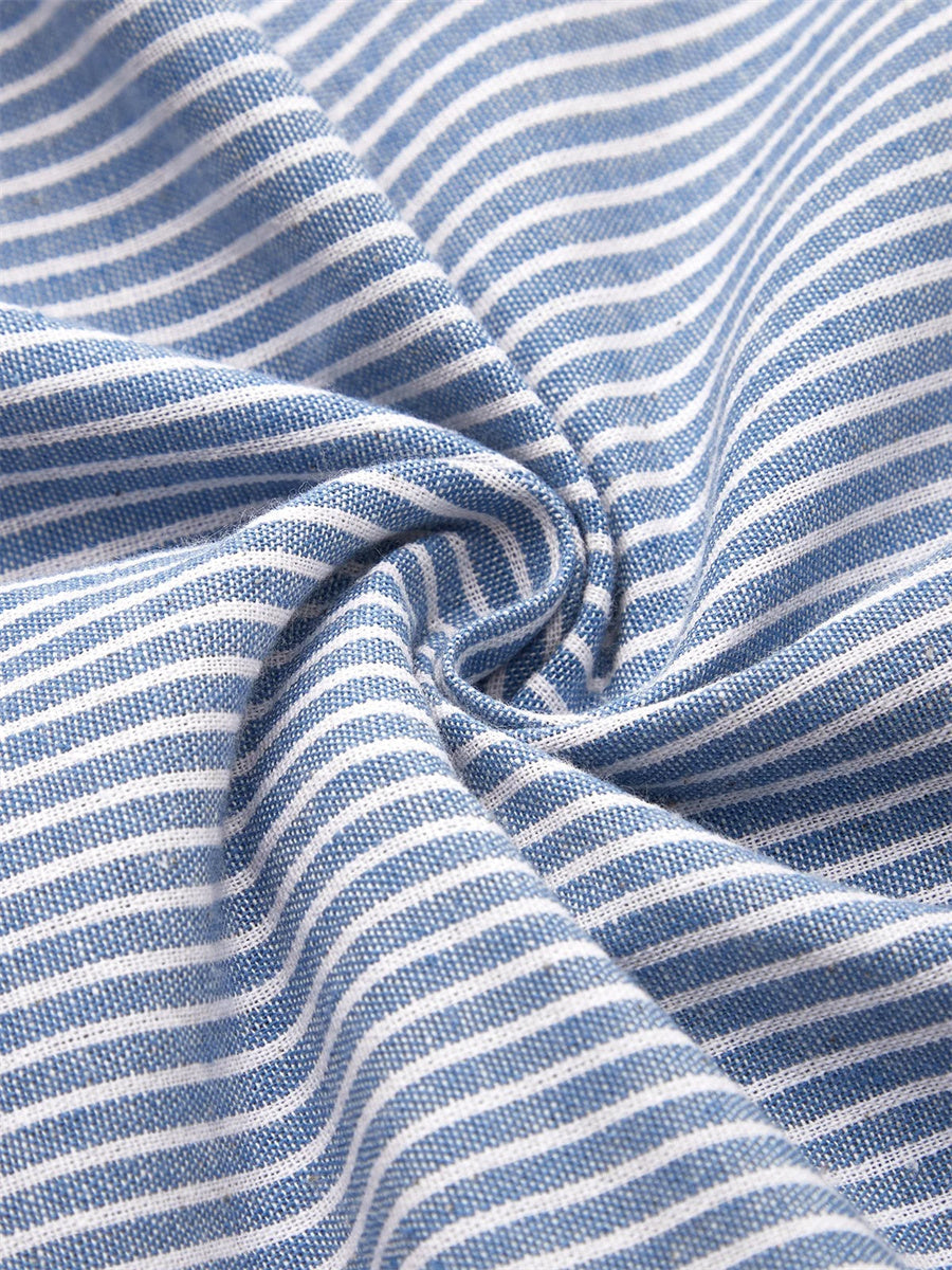 Women's Casual Striped Button Detail Dress | Midi