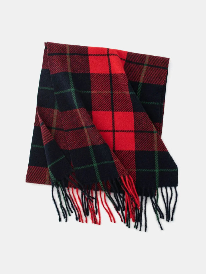 Women's Tartan Winter Scarf | Fringed