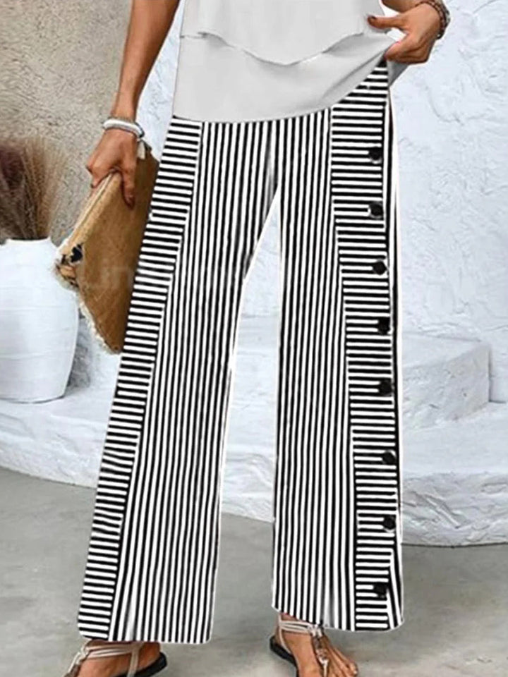 Women's Stylish Striped Trousers | Wide Leg