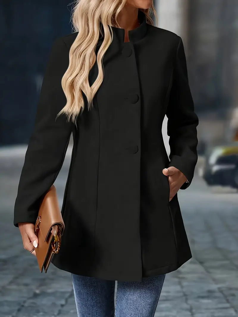 Women's Elegant Winter Coat | Buttons