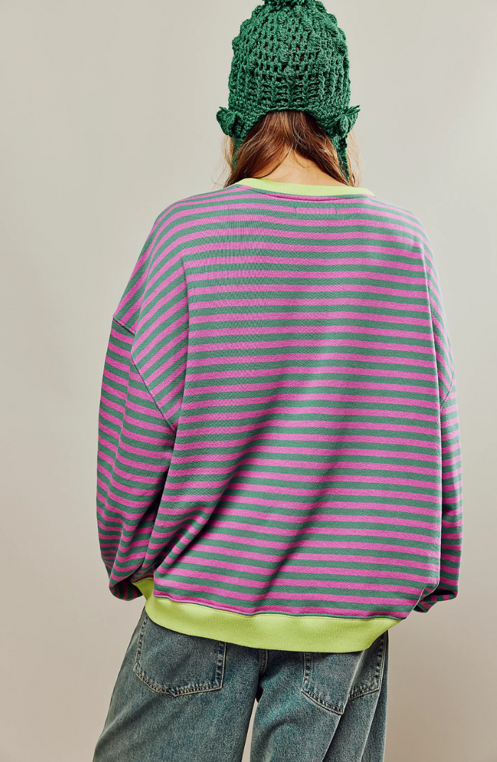 Women's Striped Round Neck Jumper | Casual