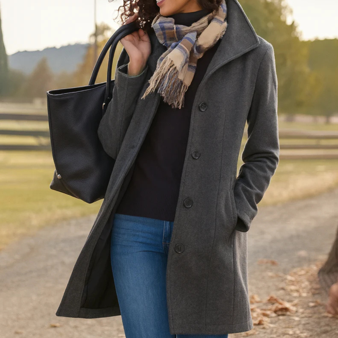 Women's Single-Breasted Coat | Pockets