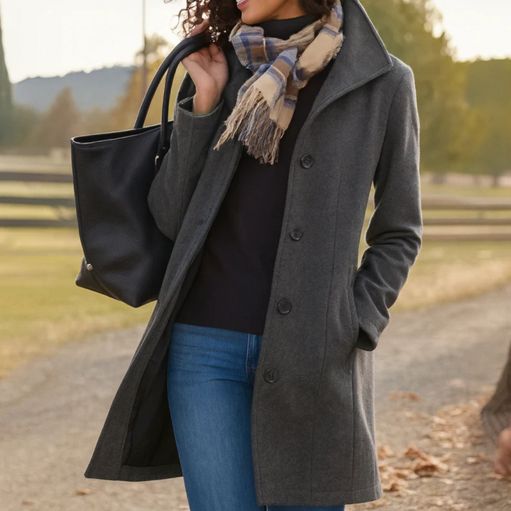 Women's Single-Breasted Coat | Pockets