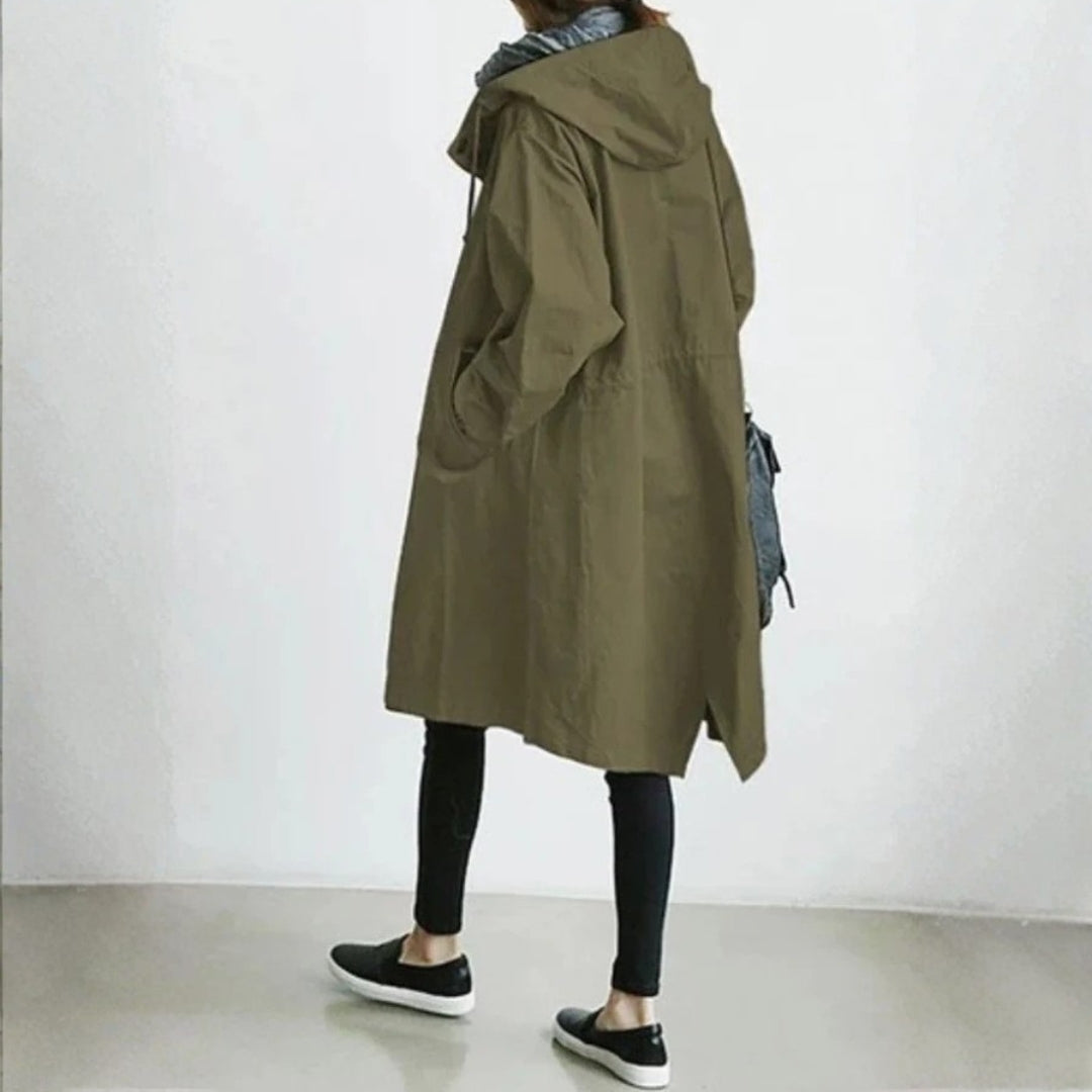 Women's Long Winter Coat | Button Placket