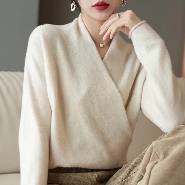 Women's Winter Wrap Knit Jumper | V Neck