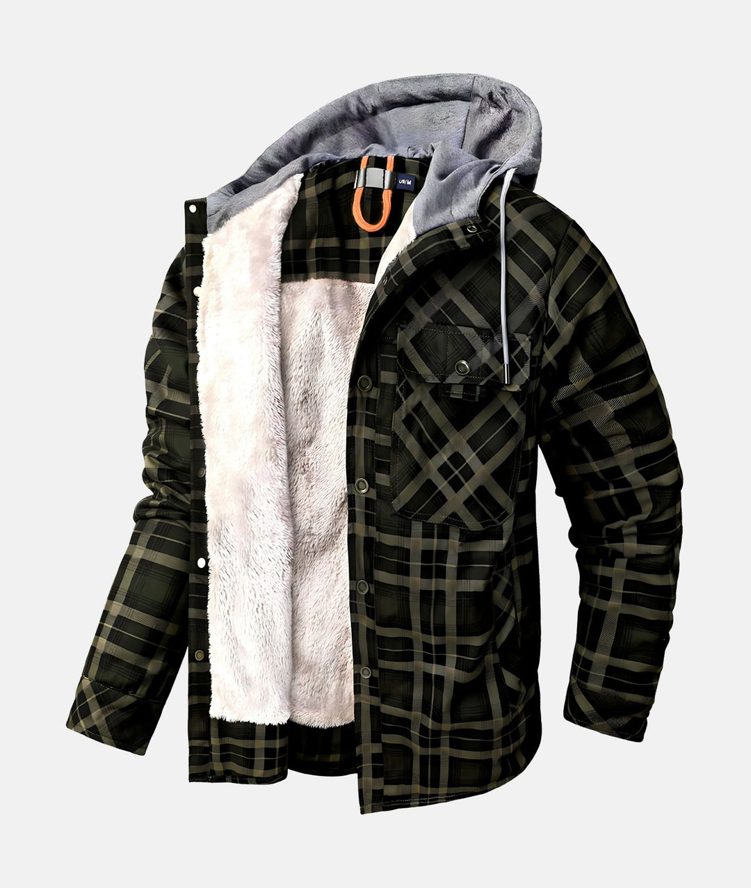 Men's Winter Hooded Shirt Jacket | Plaid