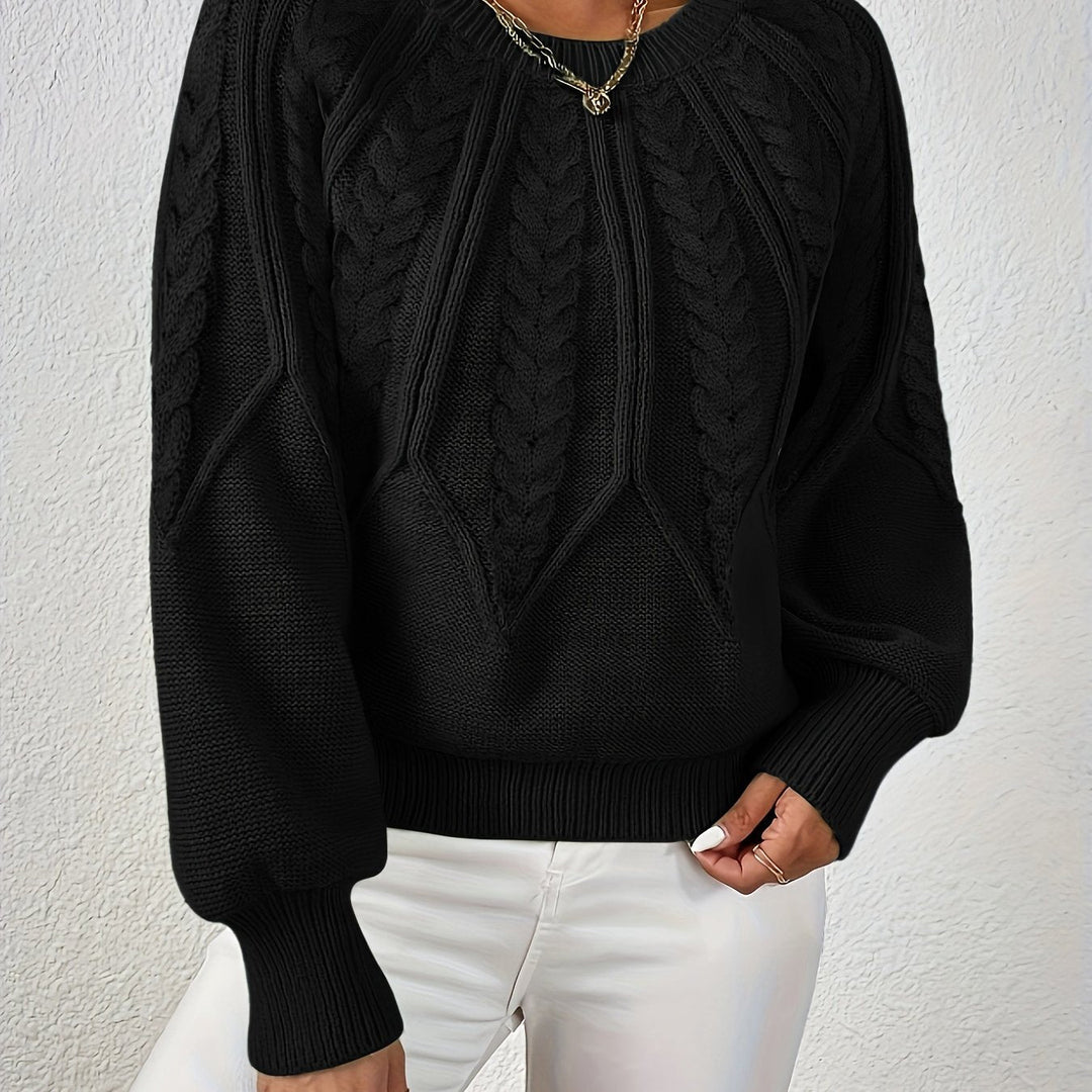 Women’s Long Sleeve Knit Sweater | Textured