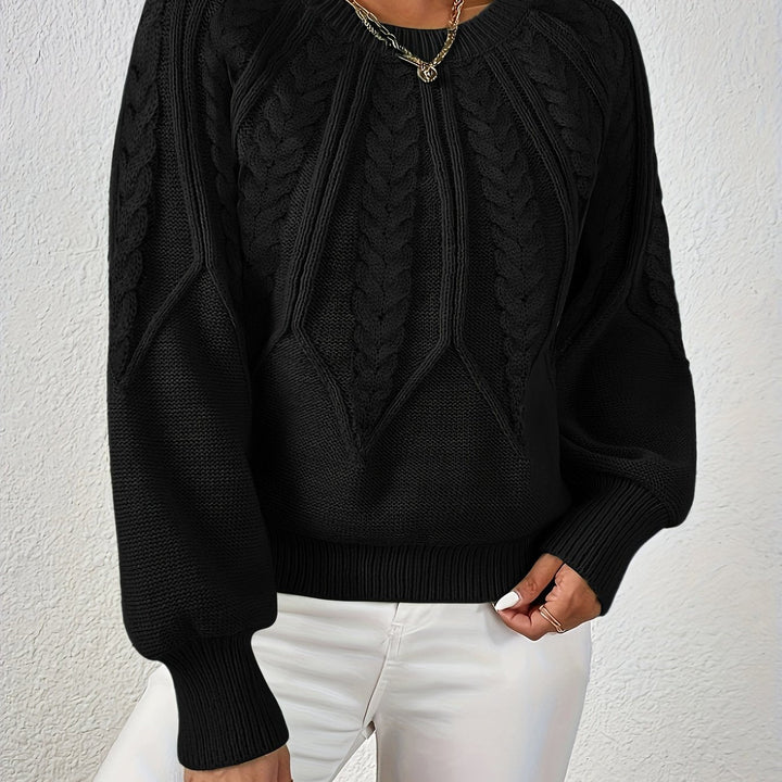 Women’s Long Sleeve Knit Sweater | Textured