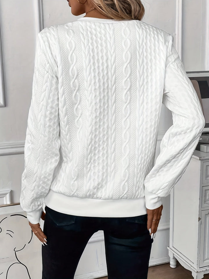 Women's Cable Textured Sweatshirt | Quarter-Zip
