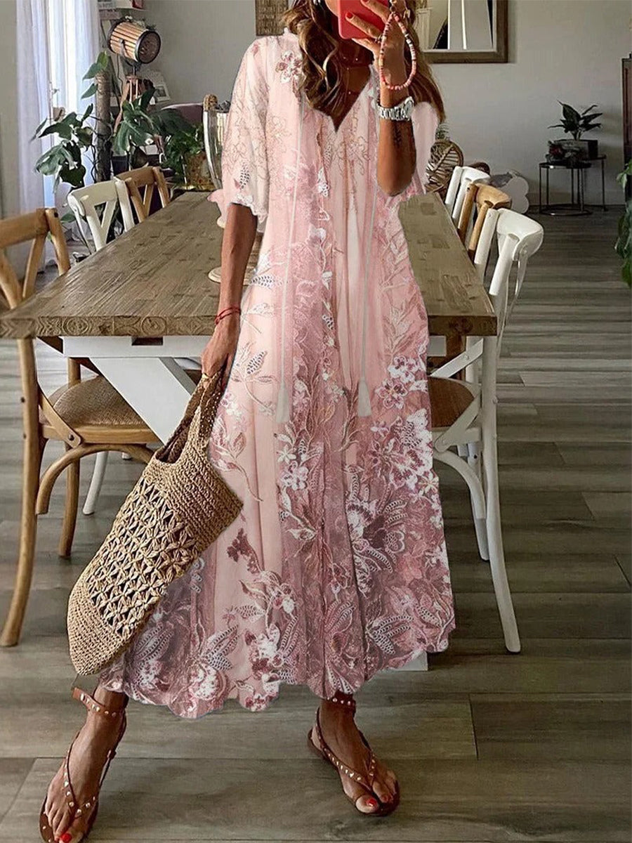 Women's Boho Floral Dress | Maxi