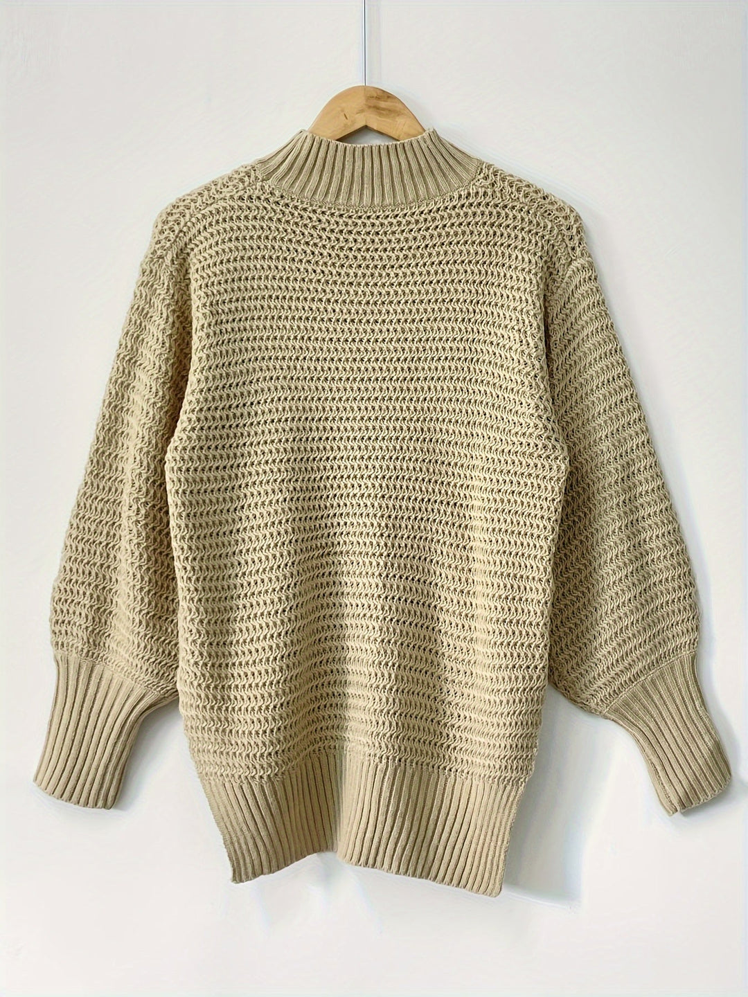 Women's Mock Neck Chunky Knit Jumper | Oversized