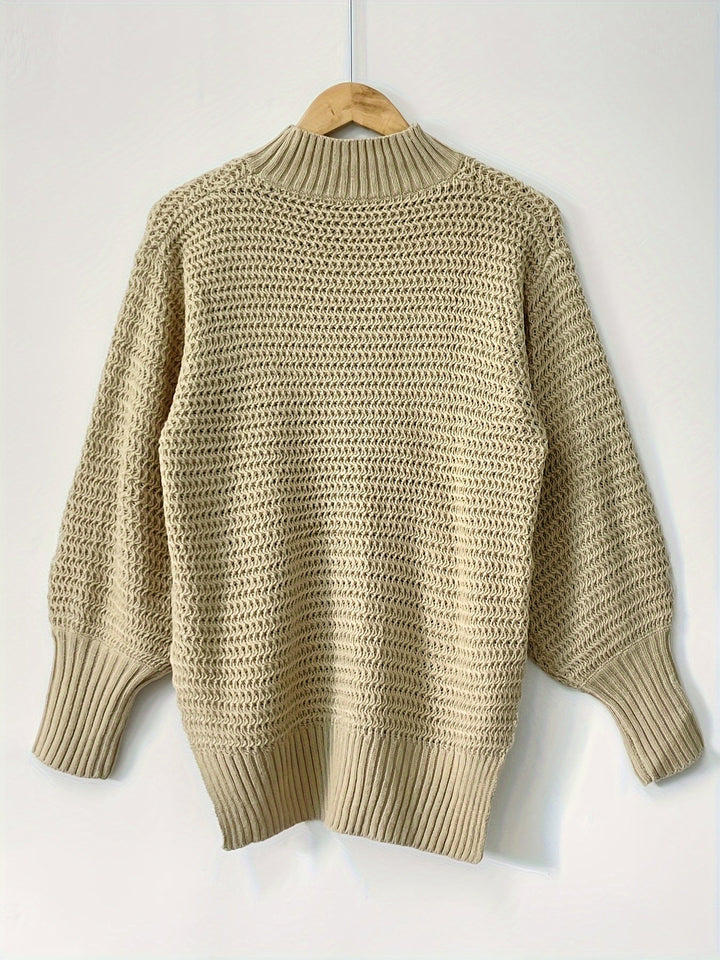 Women's Mock Neck Chunky Knit Jumper | Oversized