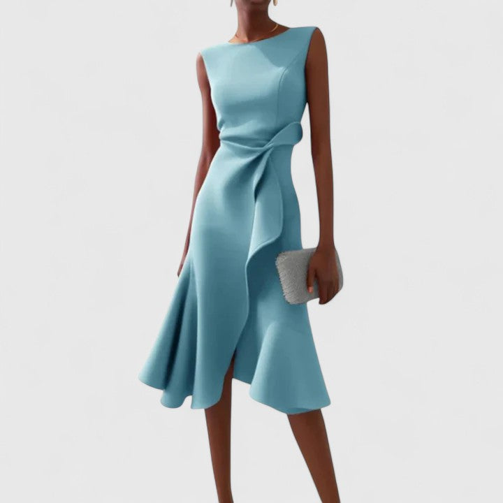 Women's Sophisticated Draped Formal Dress | Midi