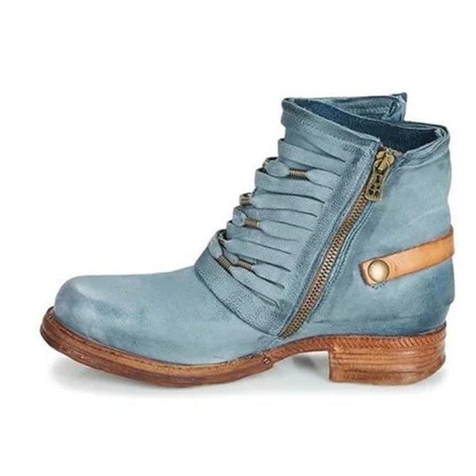 Women's Distressed Ankle Boots | Buckle-Strap