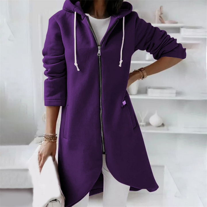 Women's Longline Zip-Up Hoodie | Split Hem