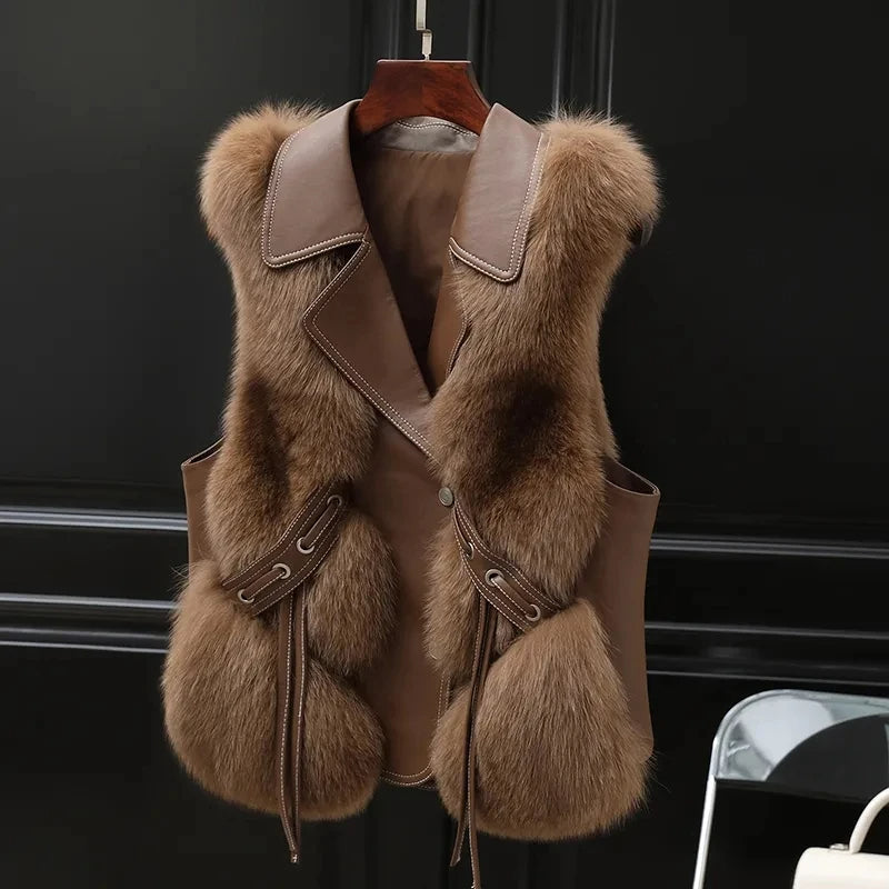 Women's Winter Sleeveless Gilet | Collar