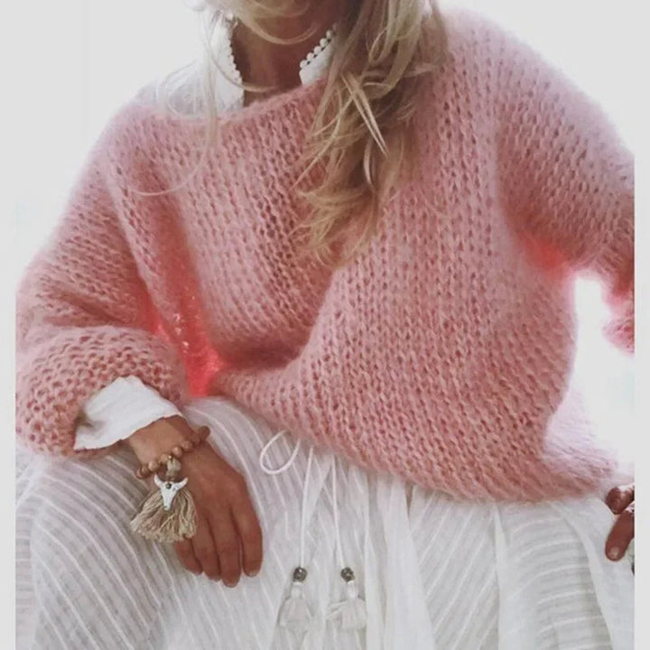 Women's Oversized Fuzzy Knit Sweater | Winter