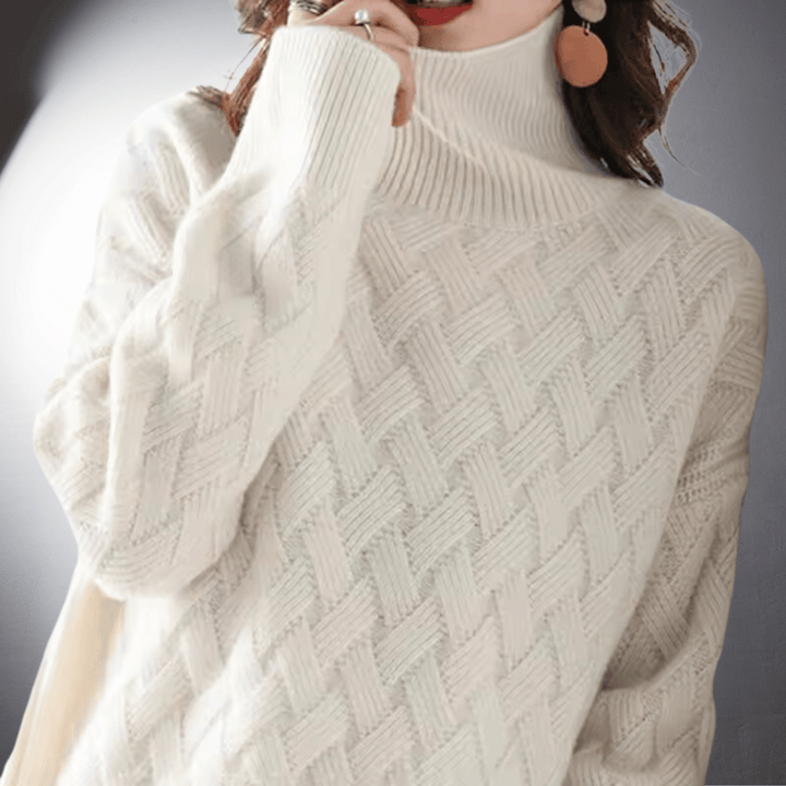 Women's Cable Knit Turtleneck Jumper | Chunky