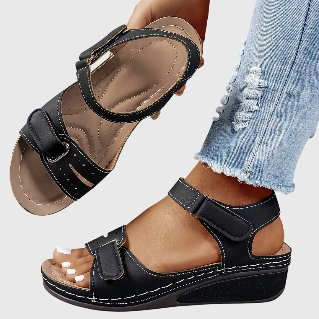 Women's Casual Comfort Ankle Strap Sandals | Hook and Loop