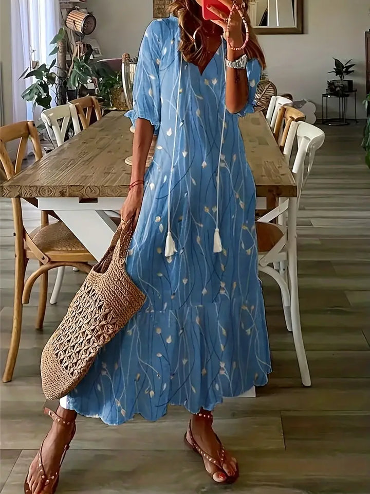 Women's Bohemian Flared A-Line Dress | Maxi