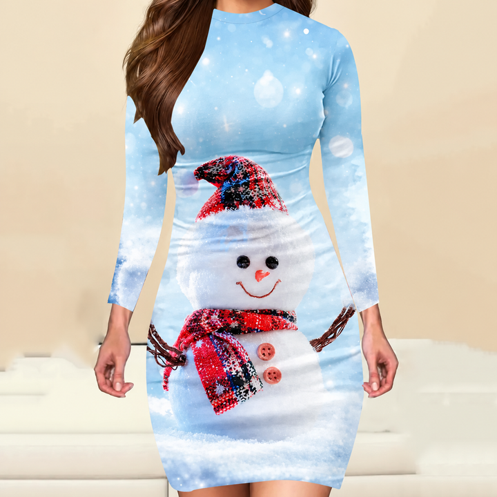 Women's Long Sleeve Christmas Party Dress | Mini