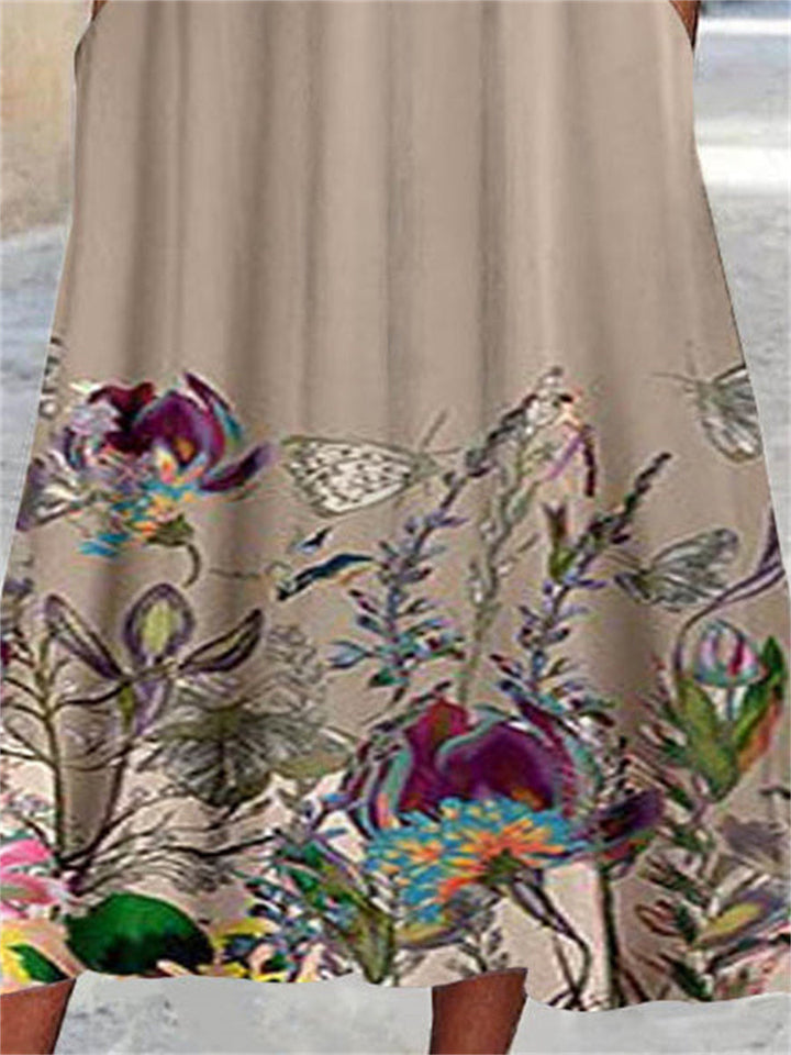 Women's Boho Square Neck Dress | Midi