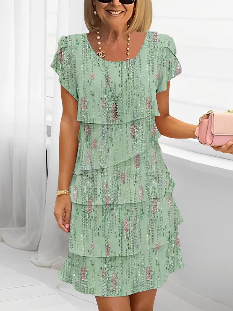 Women's Ruffled Tiered Stylish Dress | Mini