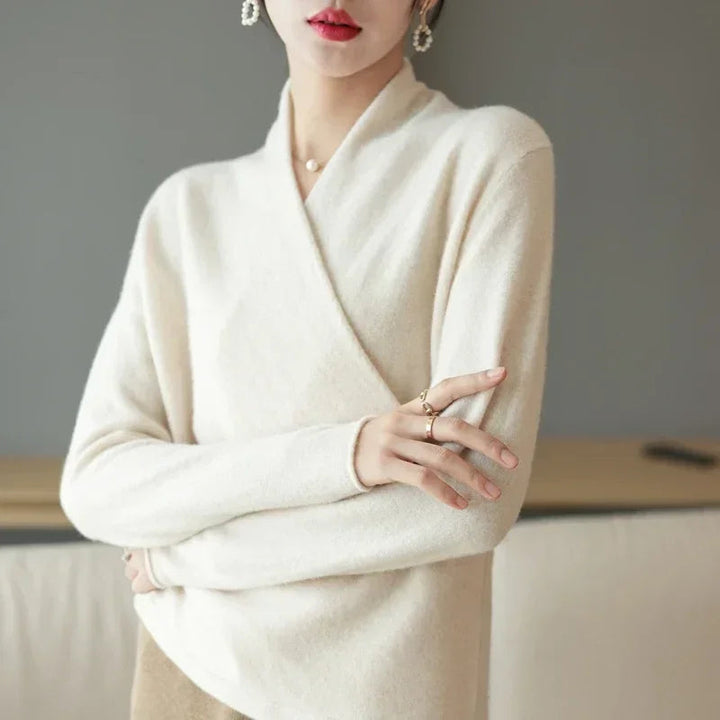 Women's Winter Wrap Knit Jumper | V Neck