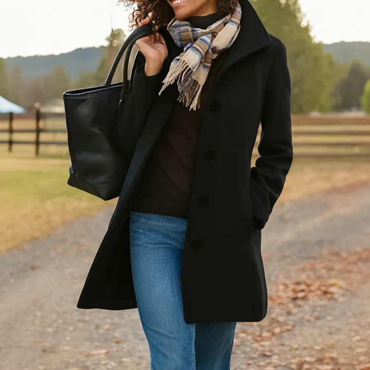 Women's Single-Breasted Coat | Pockets
