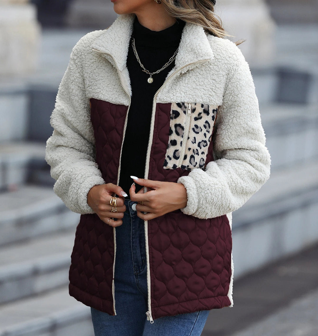 Women's Collared Winter Quilted Jacket | Zip Up