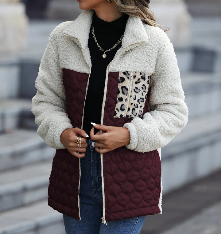 Women's Collared Winter Quilted Jacket | Zip Up