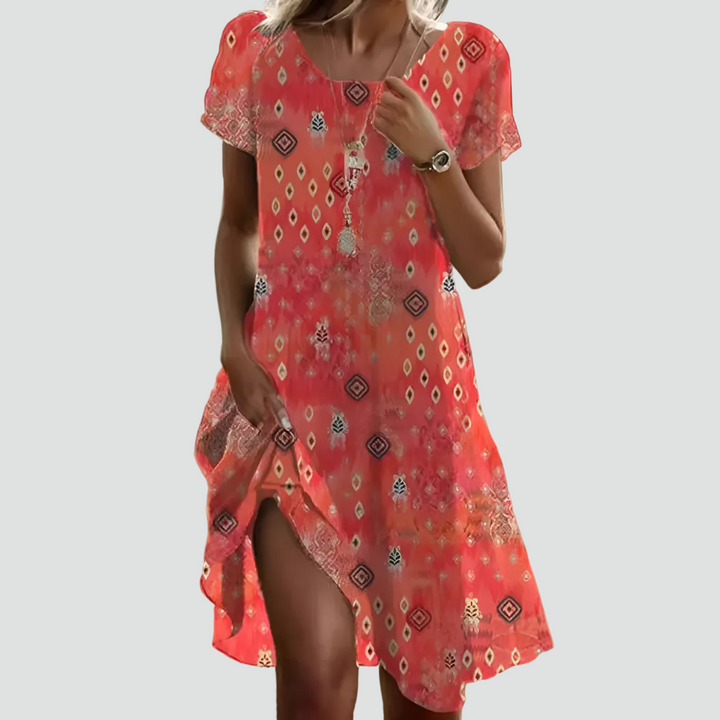 Women's Flowy Printed Summer Dress | Midi