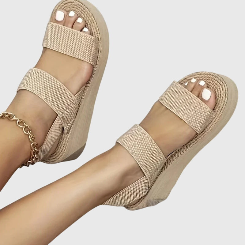 Women's Chique Open Toe Thick Sole Sandals | Ankle Strap