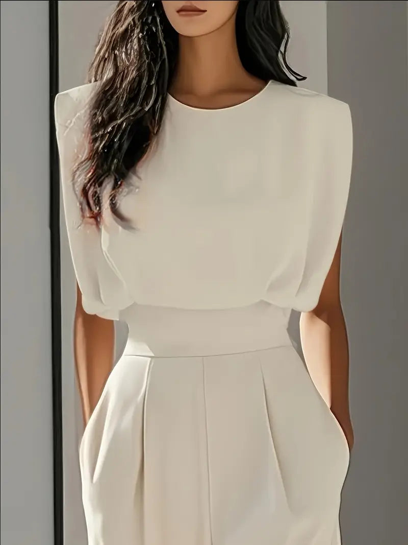 Women's Crew Neck Wide Leg Jumpsuit | Stylish