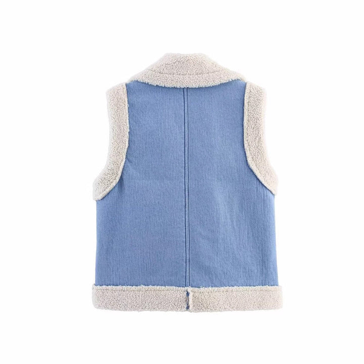 Women's Contrast Trim  Vest | Chest Pocket