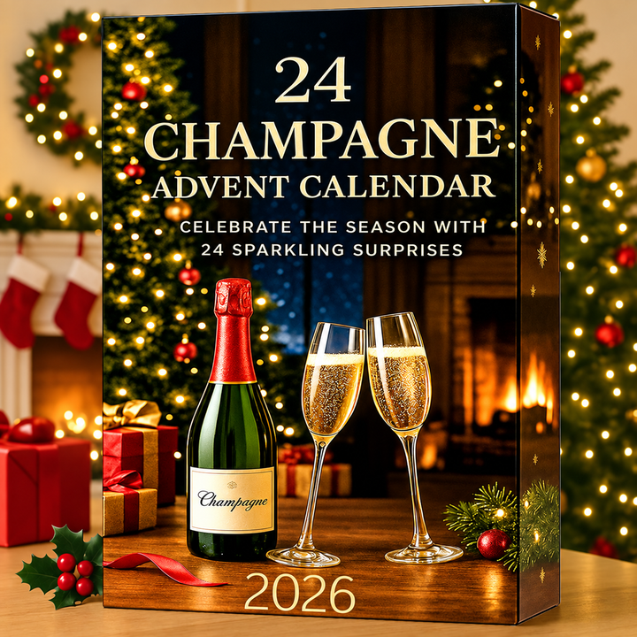 Champagne Bottle Advent Calendar With Flat Ornaments | Christmas
