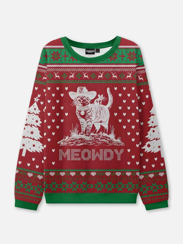Unisex Round Neck Rib Christmas Knit Jumper | Winter