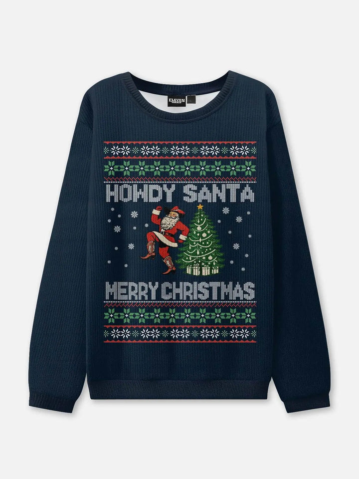 Unisex Round Neck Rib Christmas Knit Jumper | Winter