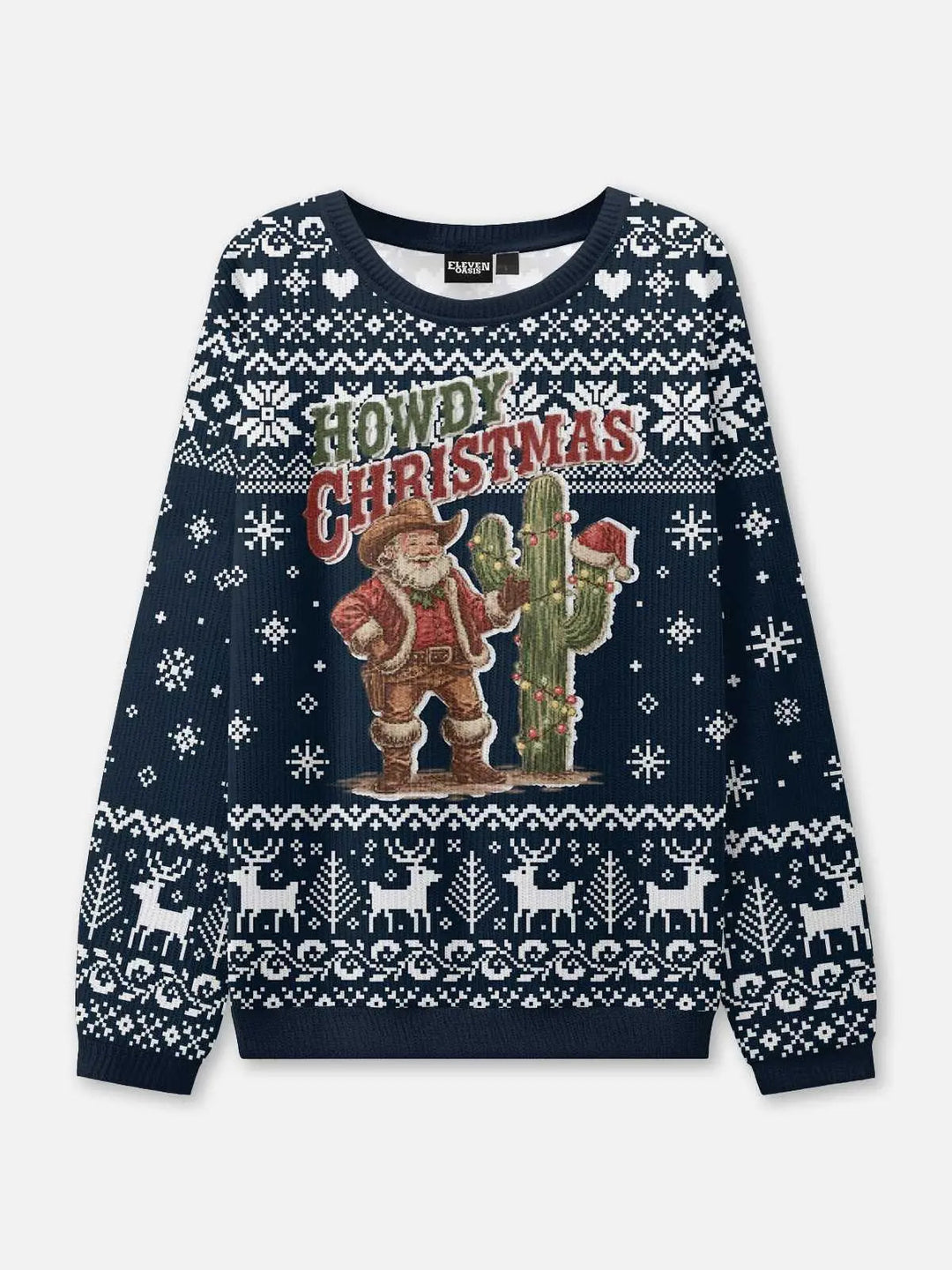Unisex Round Neck Rib Christmas Knit Jumper | Winter
