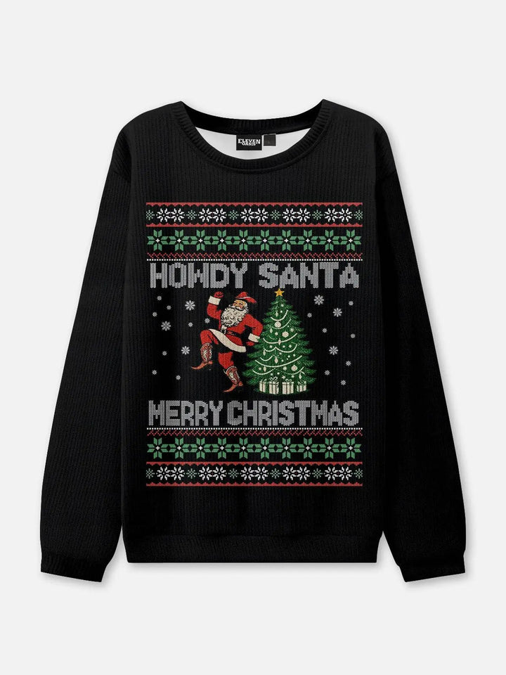 Unisex Round Neck Rib Christmas Knit Jumper | Winter