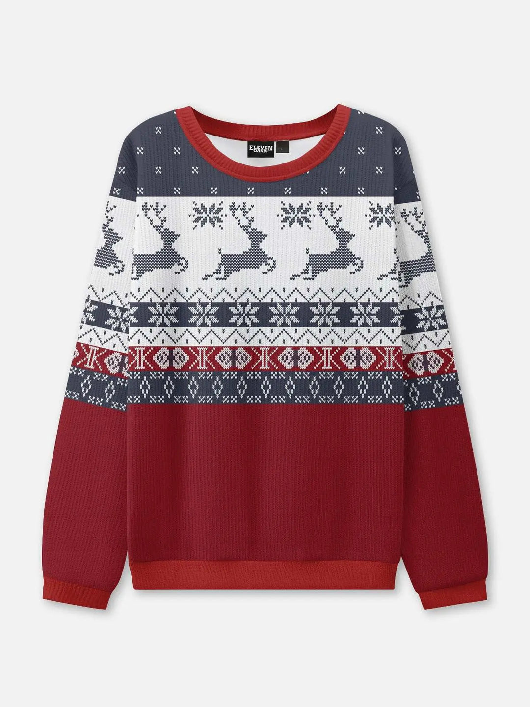 Unisex Round Neck Christmas Red Knit Jumper | Winter