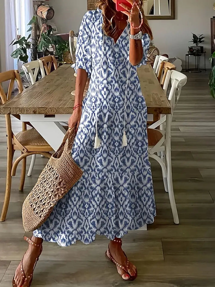 Women's Bohemian Flared A-Line Dress | Maxi