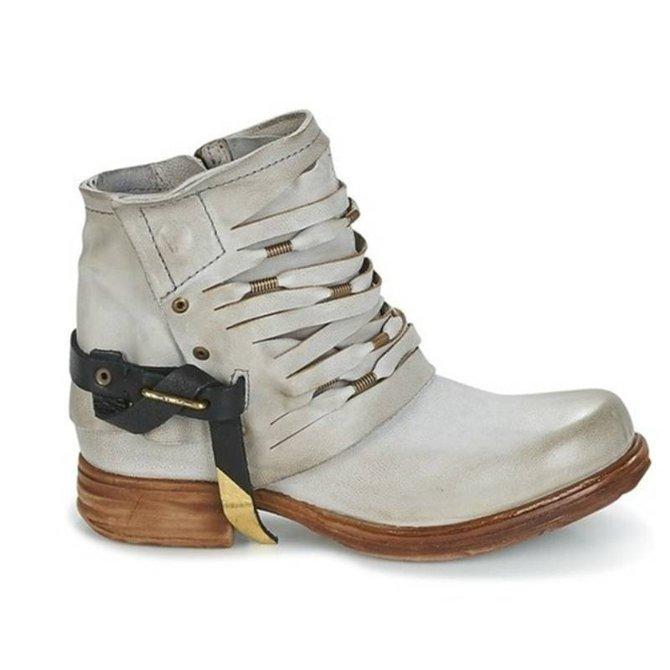 Women's Distressed Ankle Boots | Buckle-Strap