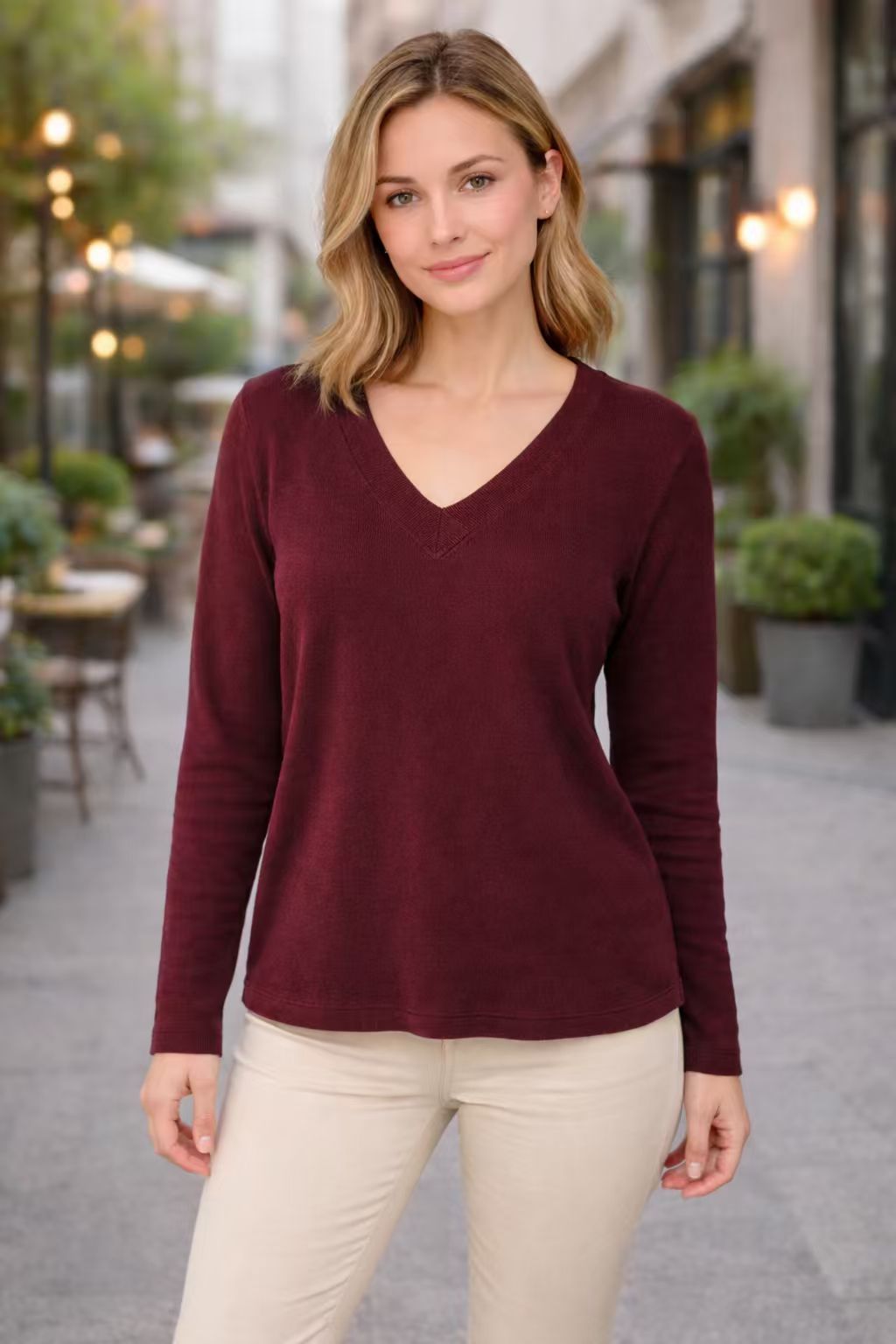 Women's Casual V-neck Jumper | Loose Fit