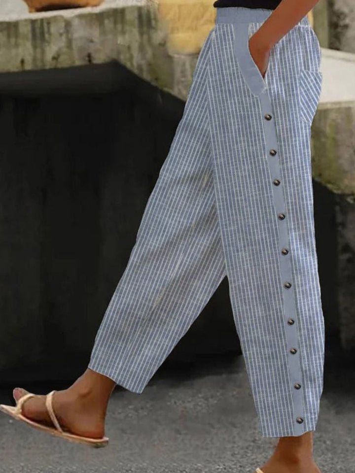 Women's Casual Striped Trousers | Pockets