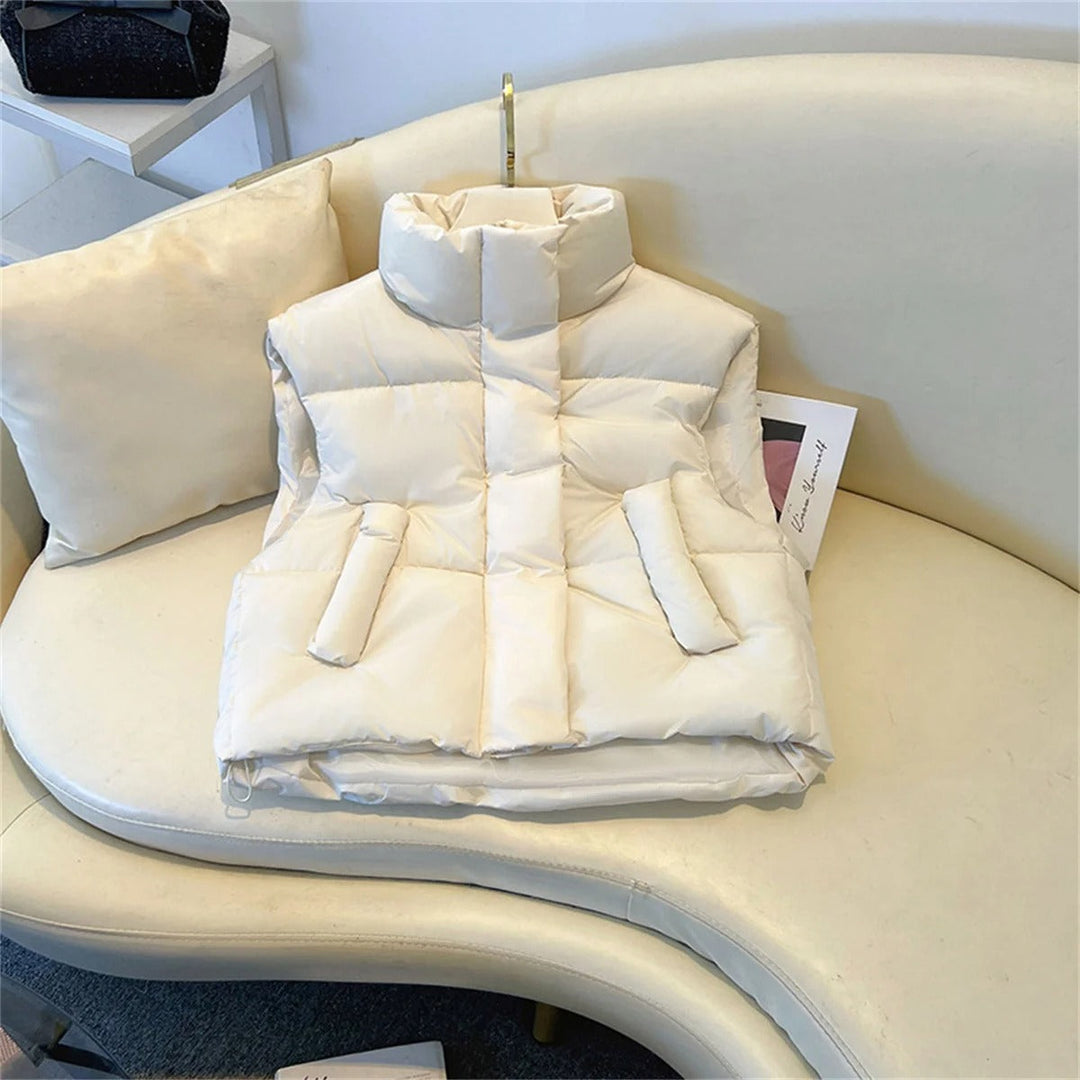 Women's Casual Puffer Vest | Cropped