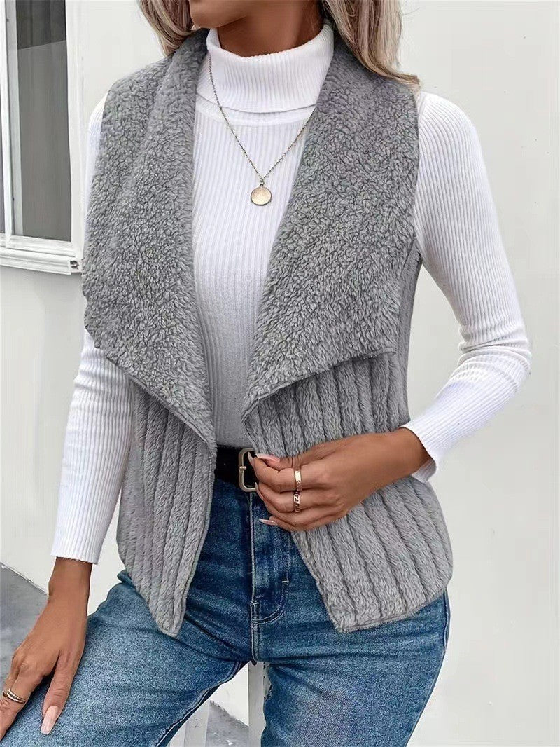 Women's Draped Shawl Collar Vest | Sleeveless
