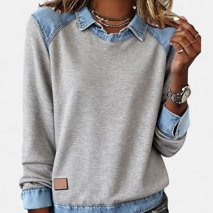 Women's Contrast Collar Sweatshirt | Casual