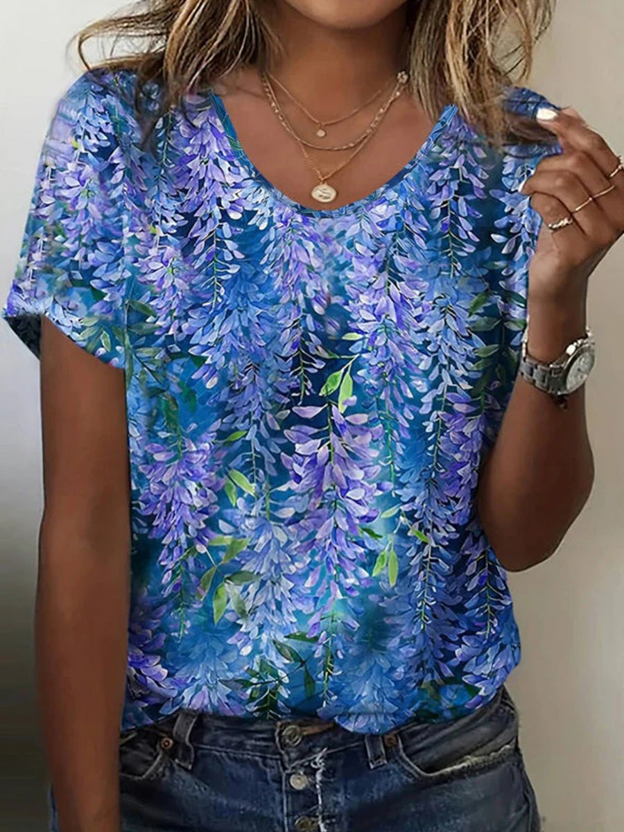 Women's Summer Floral T-Shirt | Short Sleeve