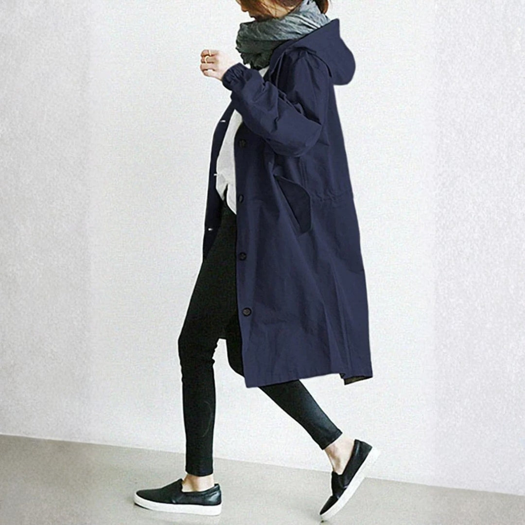 Women's Long Winter Coat | Button Placket